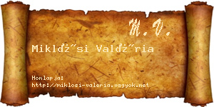 Miklósi Valéria névjegykártya
